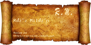 Réz Milán névjegykártya
